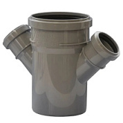 картинка Крестовина ПП одноплоскостная 110х50х50х45° для внутренней канализации Политэк от интернет-магазина К1-СТРОЙ