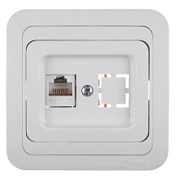картинка Компьютерная розетка Makel Mimoza RJ45 Cat 5e, белая от интернет-магазина К1-СТРОЙ