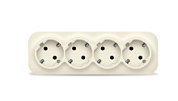 картинка Розетка 4-х местная открытой установки с заземлением 16А 220В слоновая кость IONICH от интернет-магазина К1-СТРОЙ