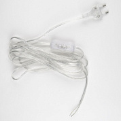 картинка Сетевой шнур с вилкой и выключателем 1А 250Вт 4.5м прозрачный UCX-C12-01A-450 CLEAR Uniel от интернет-магазина К1-СТРОЙ