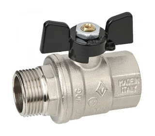 картинка Кран шаровой 1" гайка/штуцер бабочка усиленная BUGATTI от интернет-магазина К1-СТРОЙ