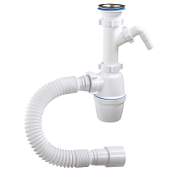 картинка Сифон ORIO А-40059 для кухонной мойки с отводом от интернет-магазина К1-СТРОЙ