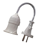 картинка Переходник вилка-патрон E27 гибкий 250мм c выключателем Электро от интернет-магазина К1-СТРОЙ