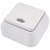 картинка Выключатель 1-клавишный наружный с подсветкой белый Makel Siva  от интернет-магазина К1-СТРОЙ