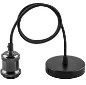 картинка Патрон для ламп со шнуром E27 1м черный от интернет-магазина К1-СТРОЙ