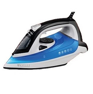 картинка Утюг электрический с керамическим покрытием KL-1653 Синий Kelli от интернет-магазина К1-СТРОЙ
