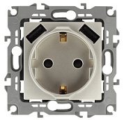 картинка Розетка 2P+E 16A-250В, штор. с 2xUSB 5В-3А шампань, 12-4109-04 Эра 12 от интернет-магазина К1-СТРОЙ