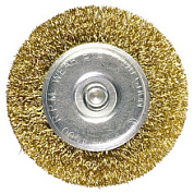 картинка Щетка для дрели, 50 мм, плоская со шпилькой, латунированная витая проволока Matrix от интернет-магазина К1-СТРОЙ