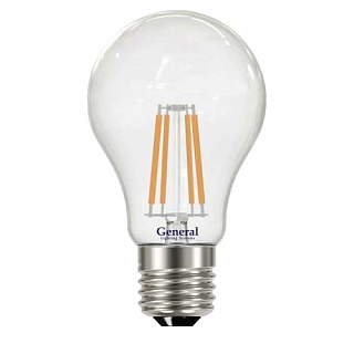 картинка Лампа светодиодная FILAMENT A60 6W E27 2700K GENERAL от интернет-магазина К1-СТРОЙ