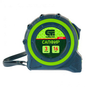 картинка Рулетка Сапфир, двухкомпонентный корпус, 3 м х 16 мм Сибртех от интернет-магазина К1-СТРОЙ