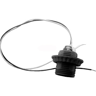 картинка Патрон для ламп Е14 с кольцом черный с проводом от интернет-магазина К1-СТРОЙ