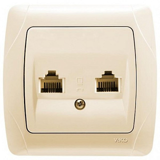 картинка Розетка телефонная 2-ая крем Viko Carmen от интернет-магазина К1-СТРОЙ