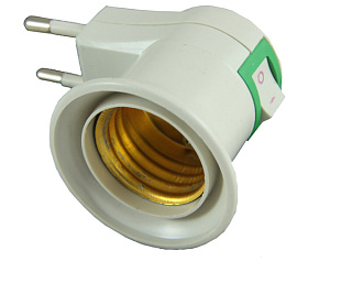 картинка Патрон Е27 с вилкой угловой с выключателем от интернет-магазина К1-СТРОЙ