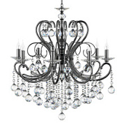 картинка Люстра подвесная Osgona Elegante 860W E14, чёрный хром, дымчатый хрусталь от интернет-магазина К1-СТРОЙ