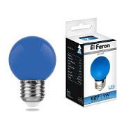 картинка Лампа светодиодная синяя 1W 230V E27 LB-37 25118 Feron от интернет-магазина К1-СТРОЙ