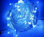 картинка Светодиодная гирлянда 200 ламп 9м синий, провод прозрачный от интернет-магазина К1-СТРОЙ