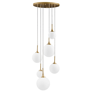 картинка Люстра подвесная Lightstar GLOBO 6х40W E14, золото/белый от интернет-магазина К1-СТРОЙ