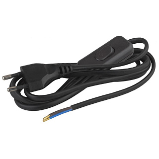 картинка Шнур с выключателем 1,8м черный Эра от интернет-магазина К1-СТРОЙ