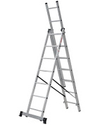 картинка Лестница трехсекционная алюминиевая 186/288/393 см 8,1 кг 3x7 Высота от интернет-магазина К1-СТРОЙ