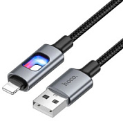 картинка Кабель USB - Lightning 1.2м. 2.4A в тканевой оплетке с индикатором зарядки U144 HOCO от интернет-магазина К1-СТРОЙ