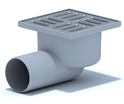 картинка Трап горизонтальный выпуск 50 с решеткой из нержавеющей стали, 10х10 TA5102 АНИ ПЛАСТ от интернет-магазина К1-СТРОЙ