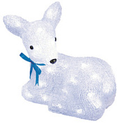 картинка Фигура светодиодная Лежащий оленёнок-1. 32x27см. 40 светодиодов. Белый свет. Провод прозрачный ULD-M2926-040-STA WHITE IP20 LYING FAWN-1 Uniel от интернет-магазина К1-СТРОЙ