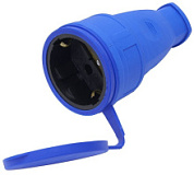 картинка Розетка переносная с заземлением RST16-21-44 с крышкой 250В 16А IP44 синяя STEKKER от интернет-магазина К1-СТРОЙ