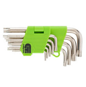 картинка Набор ключей имбусовых Tamper-Torx , 9 шт: ТT10-ТT50.45x, закаленные, короткие, никель Сибртех от интернет-магазина К1-СТРОЙ