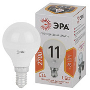 картинка Светодиодная лампа STD LED P45-11W-827-E14 E14 / Е14 11Вт шар теплый белый свет ЭРА от интернет-магазина К1-СТРОЙ