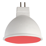 картинка Светодиодная лампа MR16 LED color 7,0W 220V GU5.3 Red Красный матовое стекло (композит) 47 х 50 Ecola от интернет-магазина К1-СТРОЙ