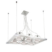 картинка 803161*** (MD993-6) Подвес PALLA 6х40W E14 ХРОМ/БЕЛЫЙ (в комплекте) от интернет-магазина К1-СТРОЙ