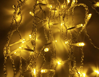 картинка Гирлянда “Водопад” теплый 2x2м прозрачный шнур от интернет-магазина К1-СТРОЙ